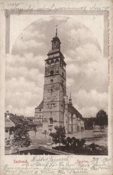 Kościół farny w Żywcu, pocz. XX w., zbiory Jana Pudy